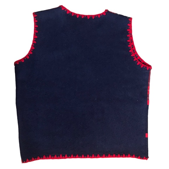 New Directions M Vintage Wool Winter Cottage core Patchwork Ugly Christmas Vest - Picture 5 of 6